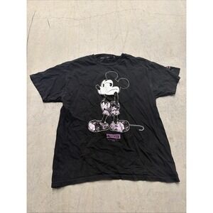 Neff Disney Mens Shirt Size Large Mickey Mouse Graphic Black Short Sleeve
